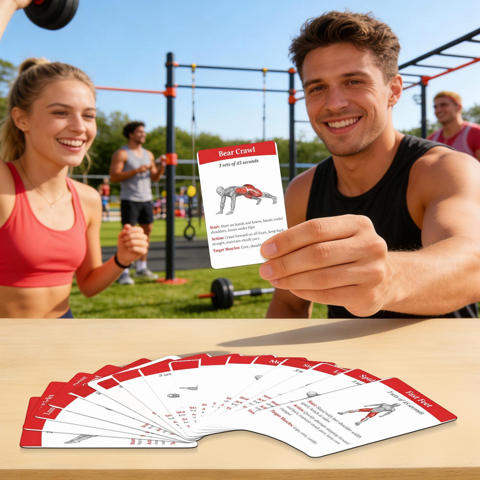 Home Gym Guide - Cartões de Exercícios (36 Peças) de