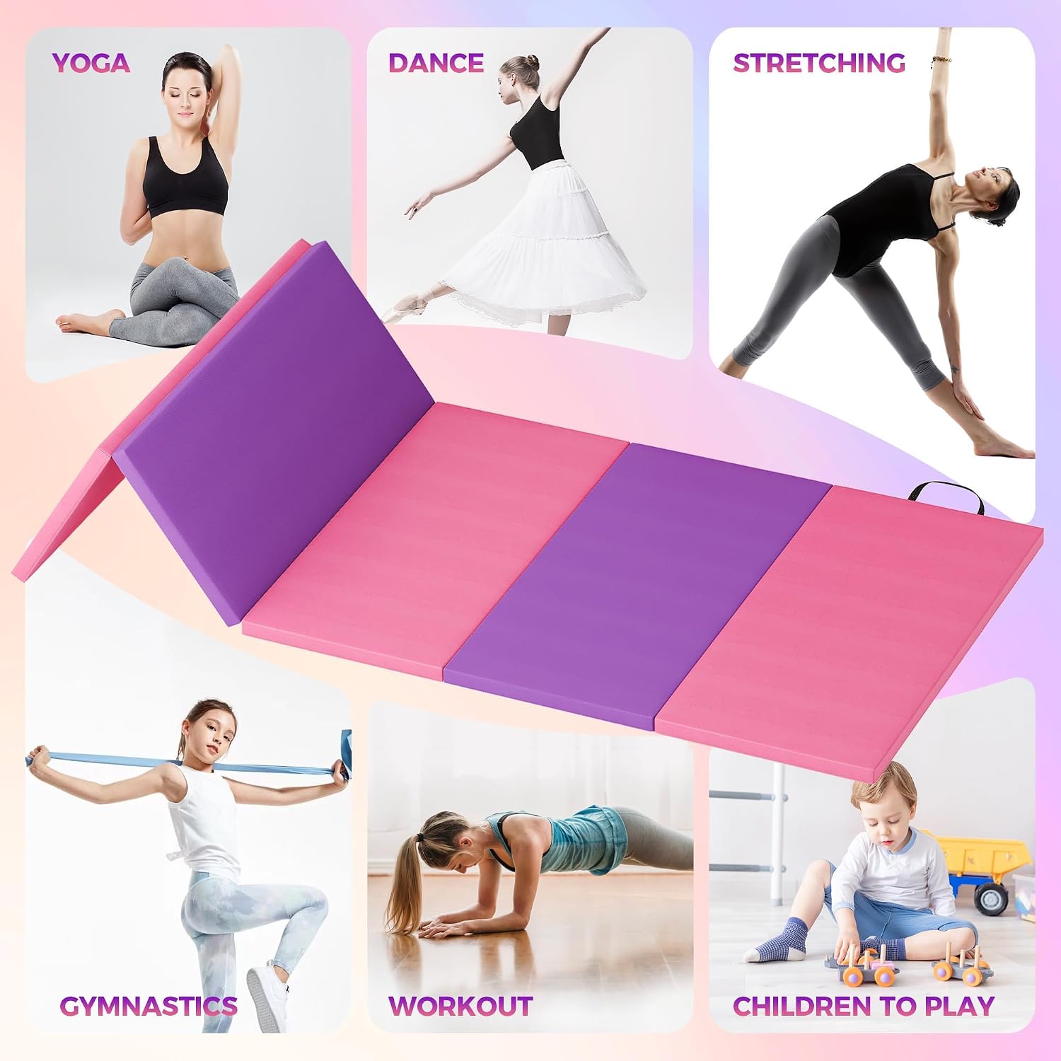 Home Gym On Carpet - Tapete de Yoga Dobrável, Tapete de