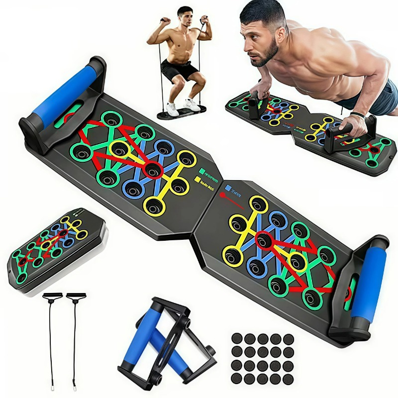 Home Gym Necessities - Plataforma Dobrável para Flexões com Faixas