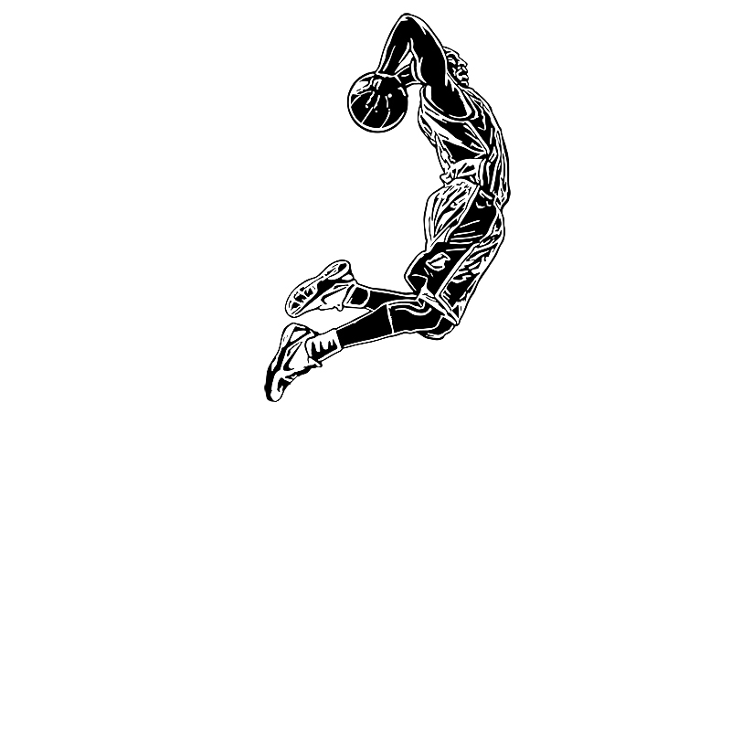 Saltando jogador de basquete d - Home Gym Wallpaper avaliação e preço