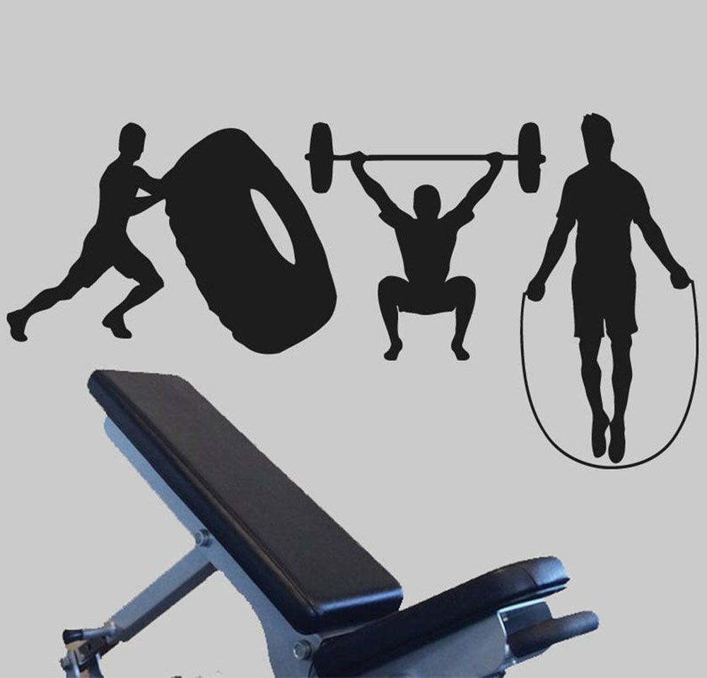 Adesivo de parede crossfit de  - Home Gym Wallpaper avaliação e preço