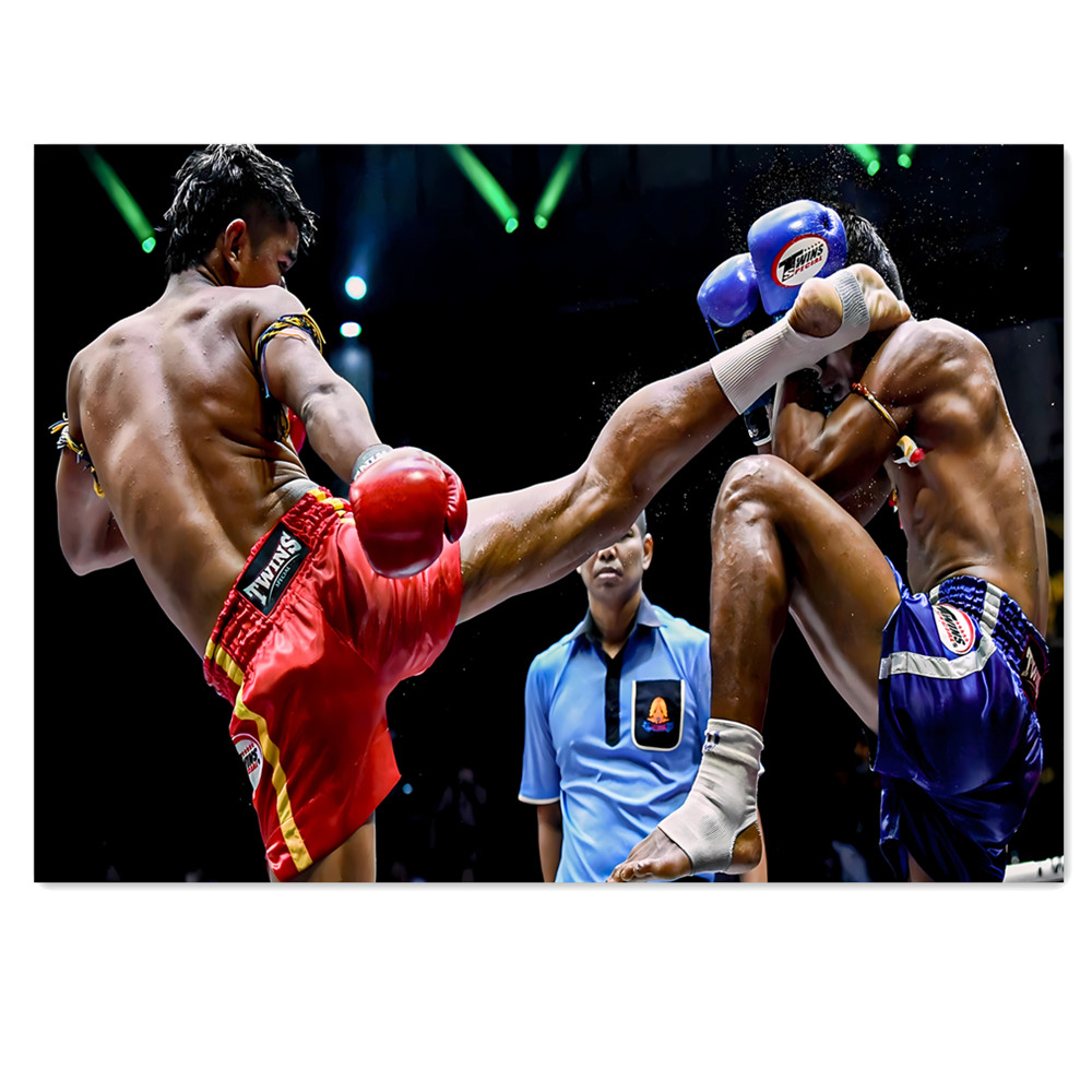 Pintura em Tela de Muay Thai:  - Home Gym Wallpaper avaliação e preço